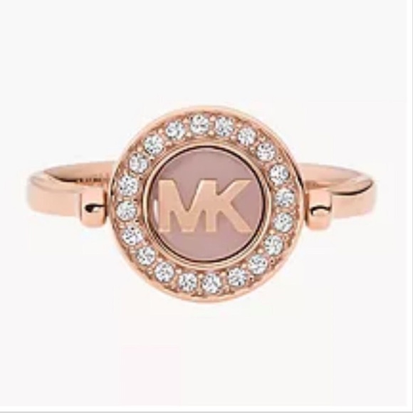 Michael Kors | MK Rose Gold Stainless Steel Center Focal Ring - Picture 1 of 8